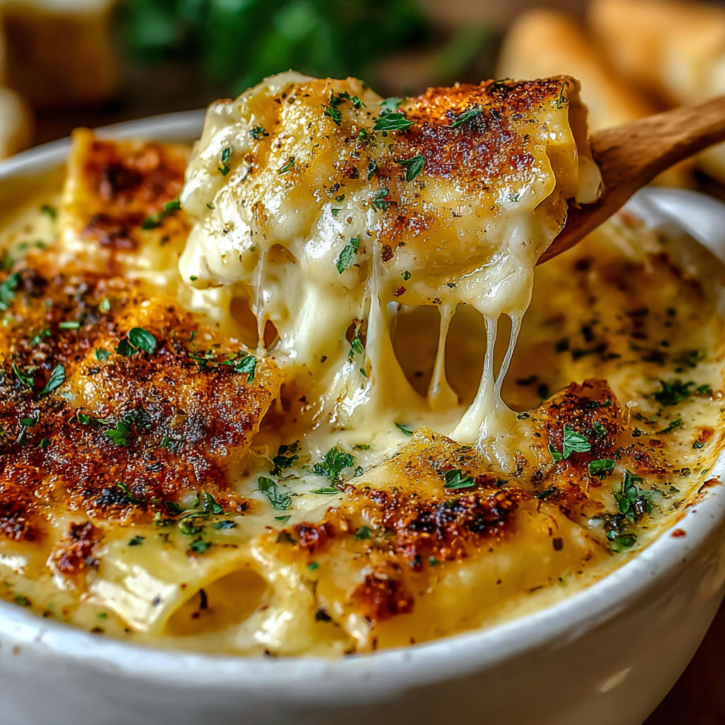 A bowl of creamy alfredo lasagna soup.