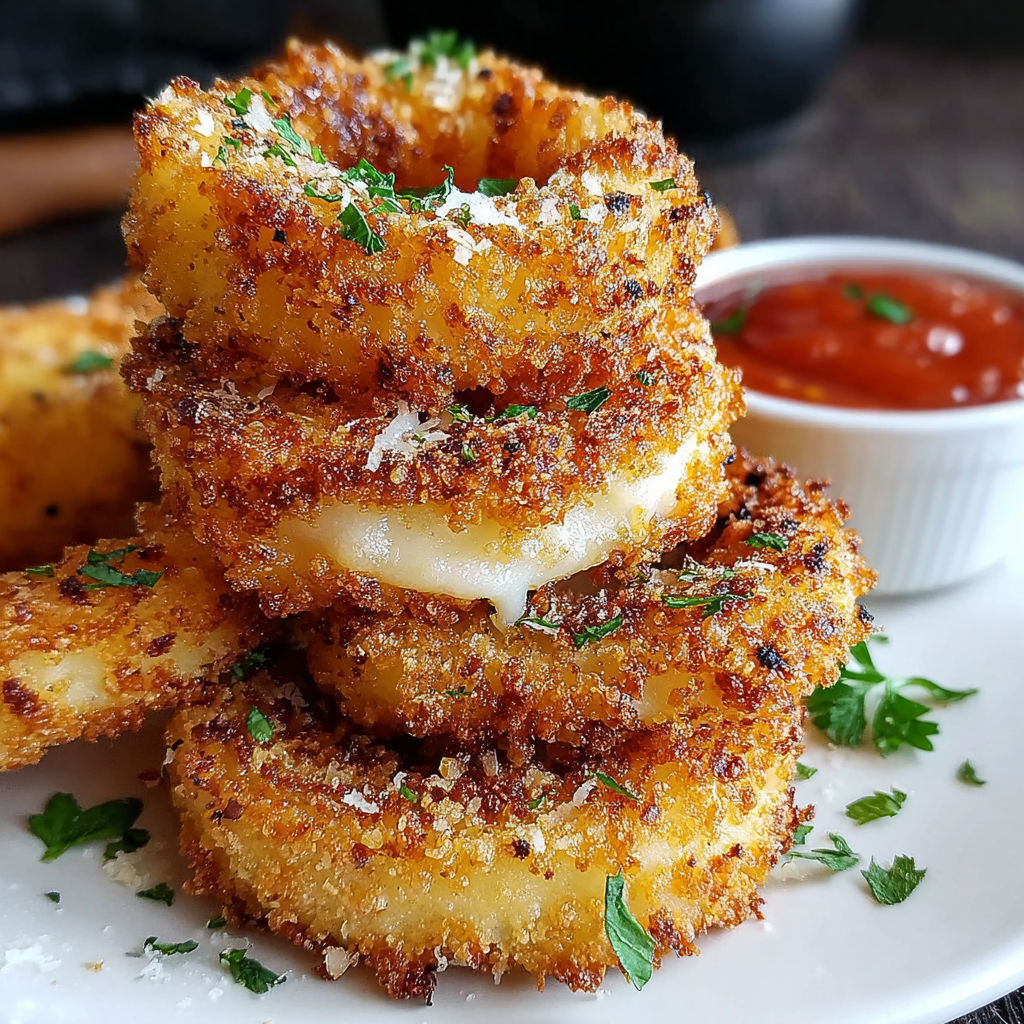 Mozzarella sticks on a plate.