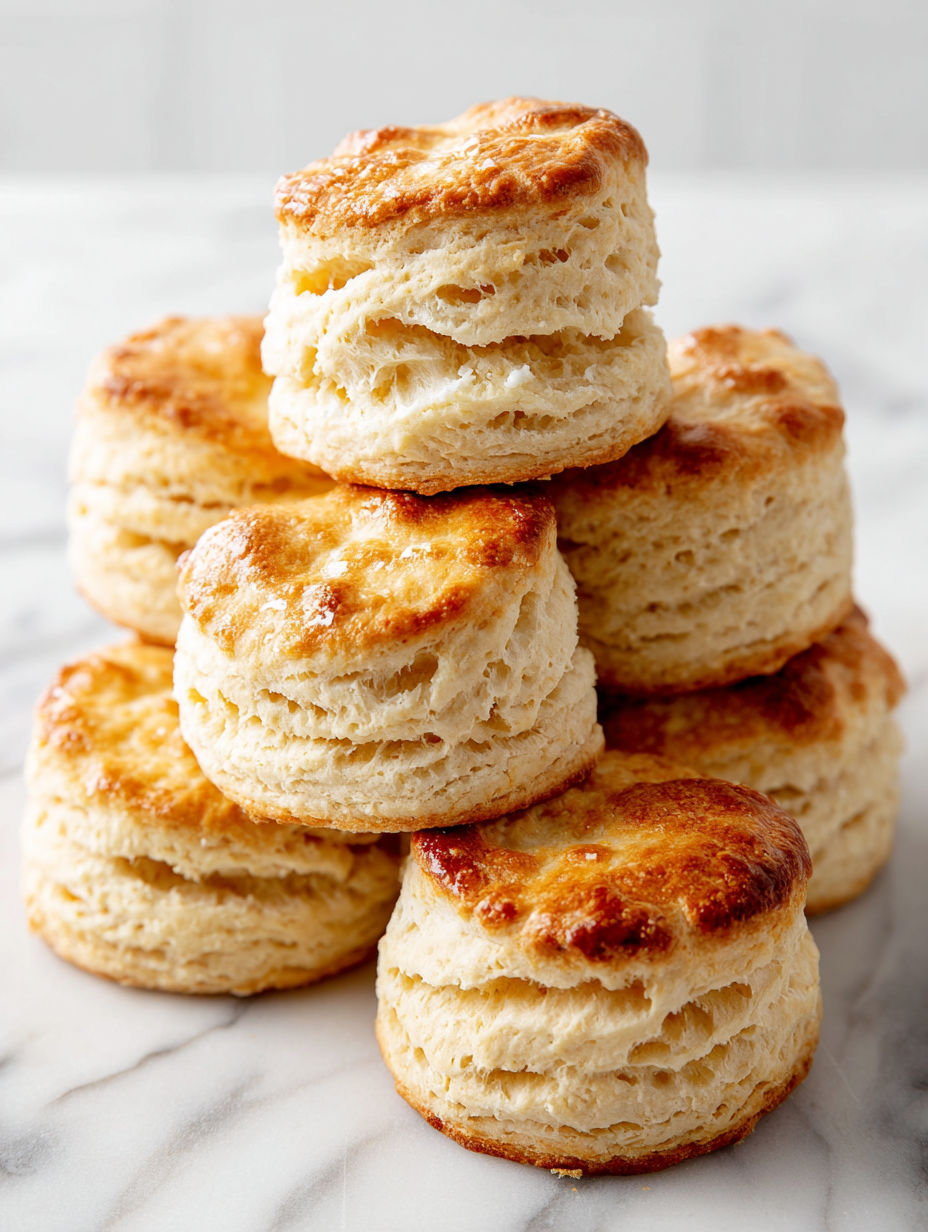 A stack of buttermilk biscuits.