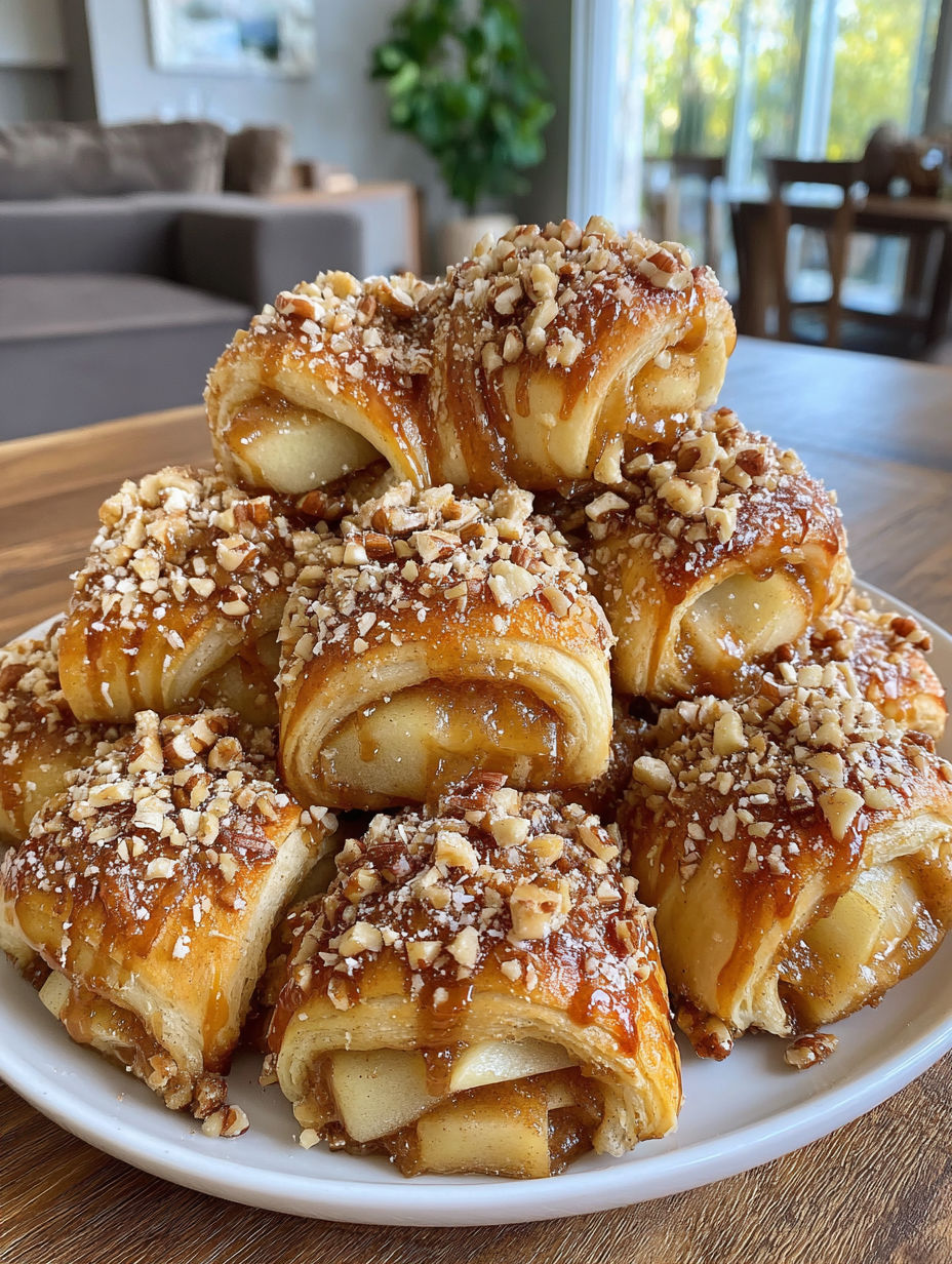 A plate of apple pie bites.