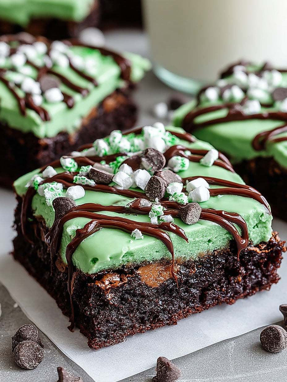A close up of a chocolate mint cookie.