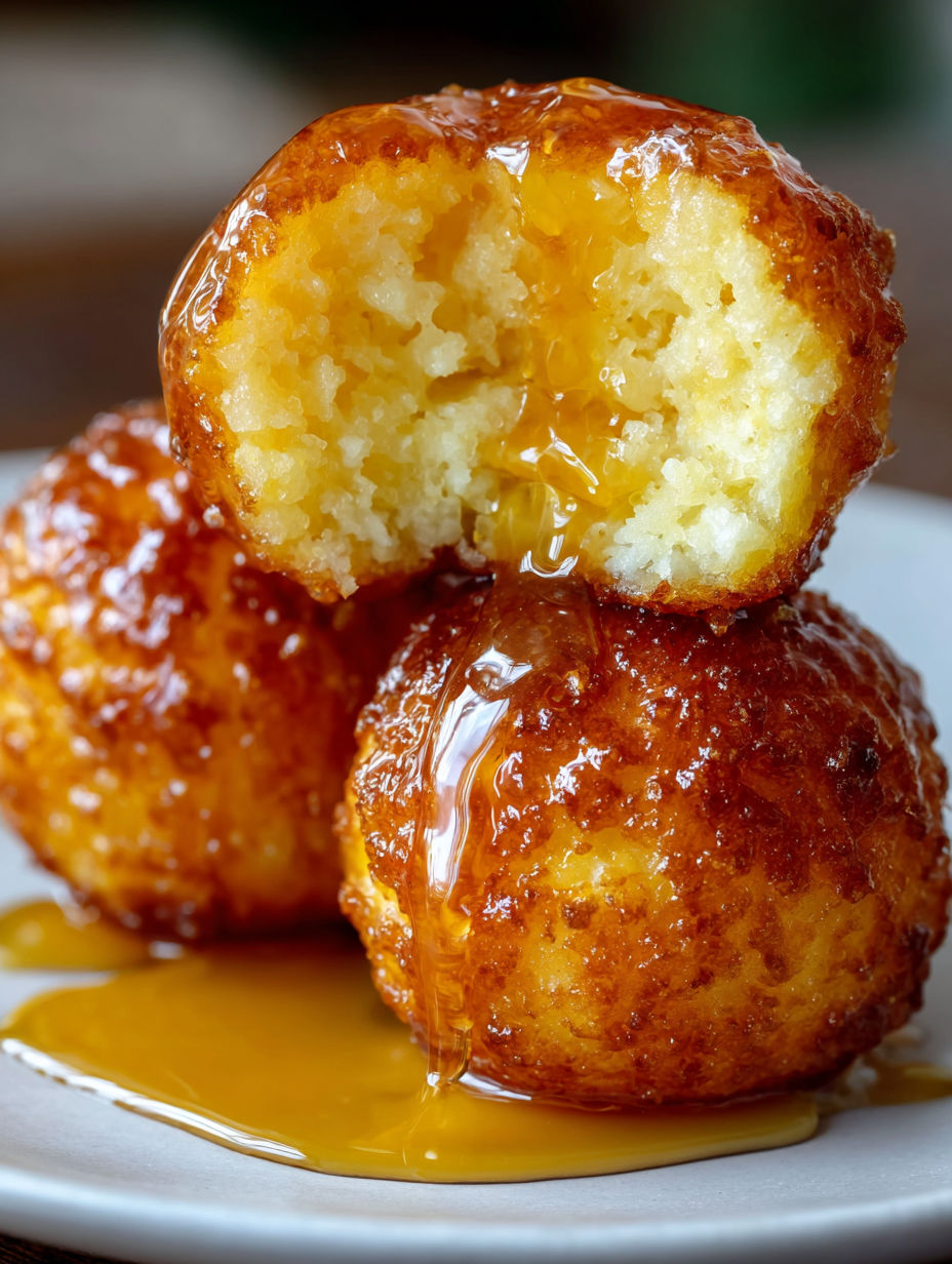 Honey glazed cornbread poppers.