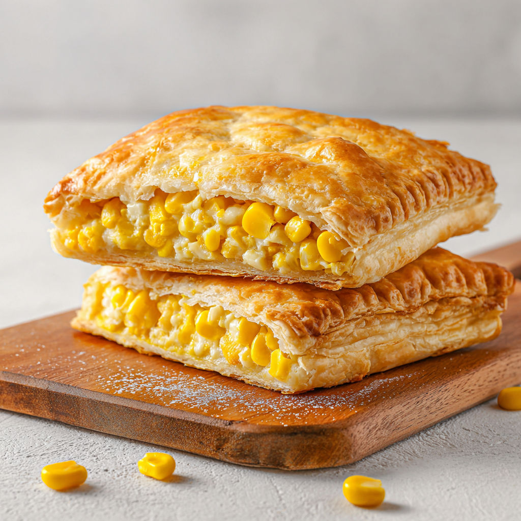 A corn pie with a slice missing.