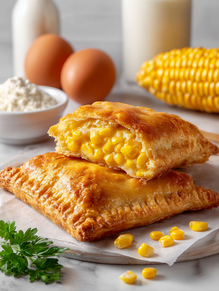 A corn pie with a yellow corn filling.