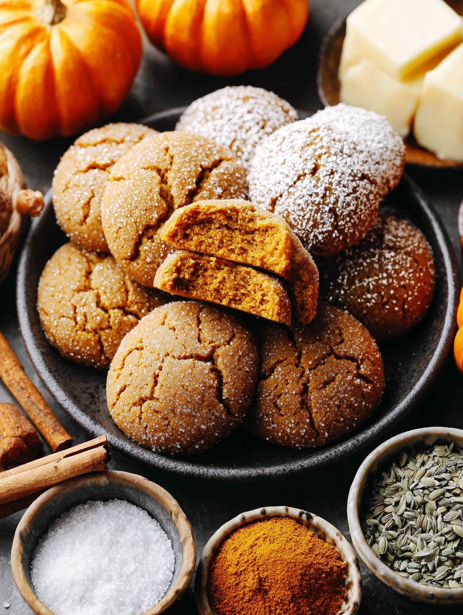 A bowl of Chai Spiced Pumpkin Cookies.