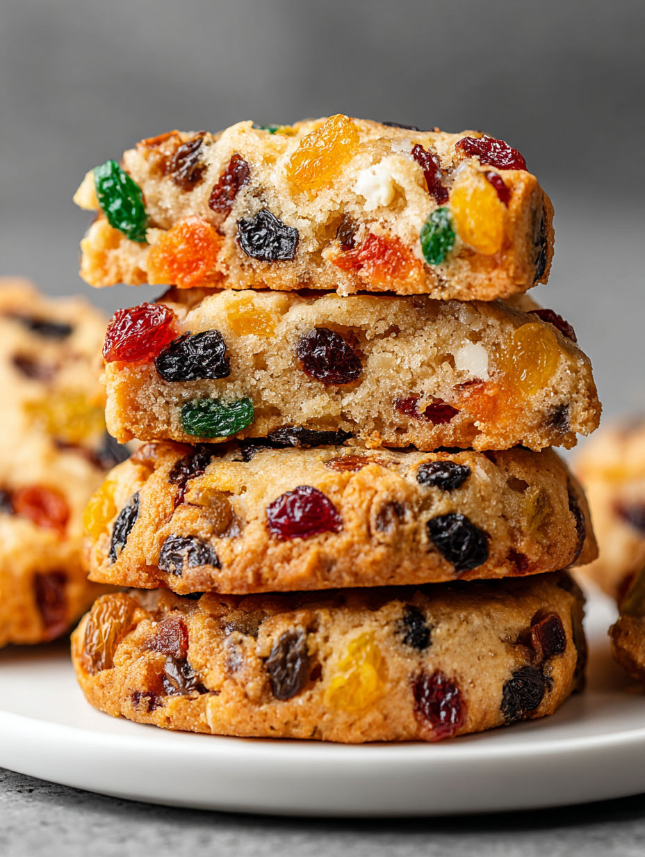 A stack of fruitcake cookies.