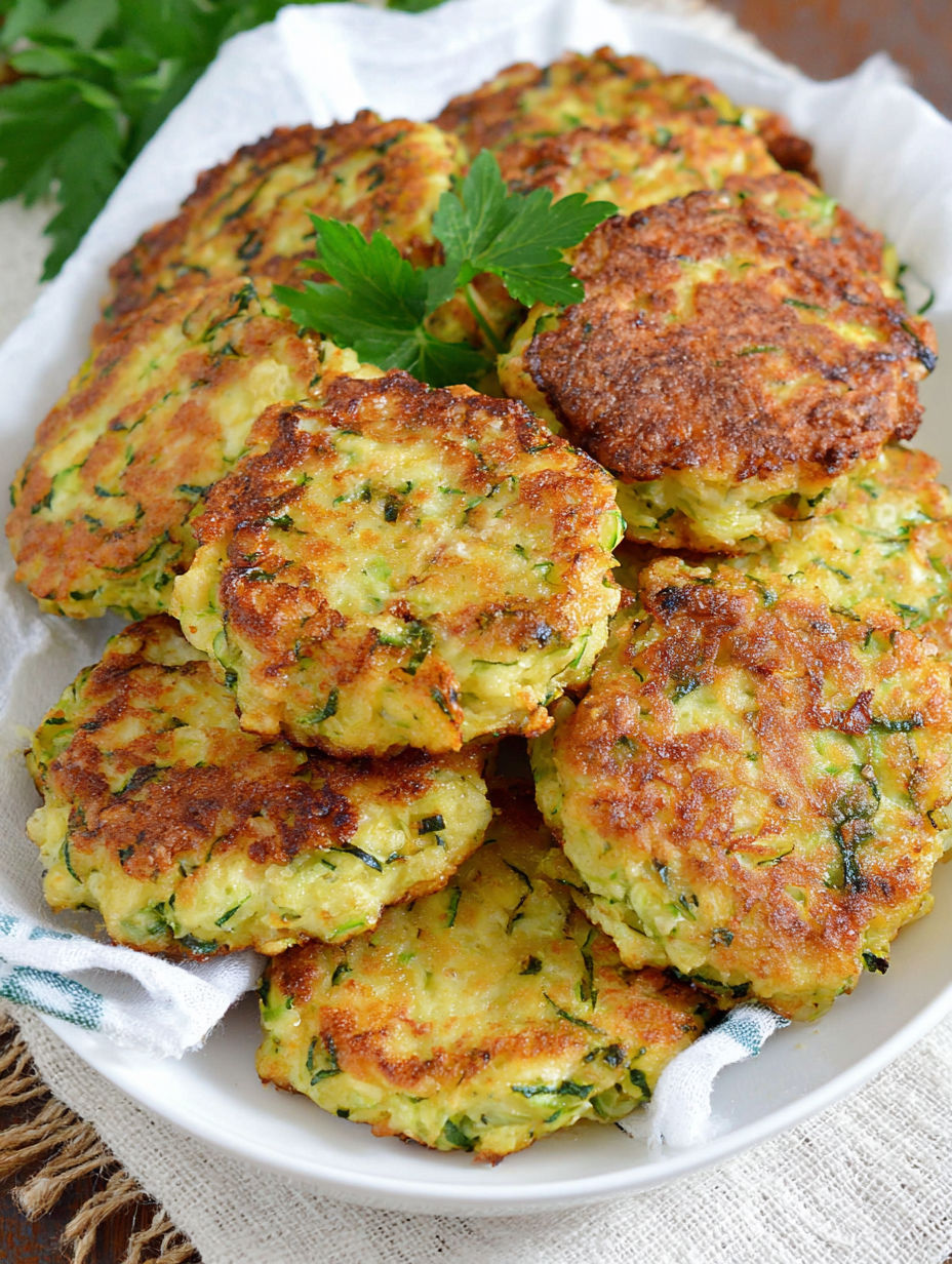 A plate of fried food with a green topping.