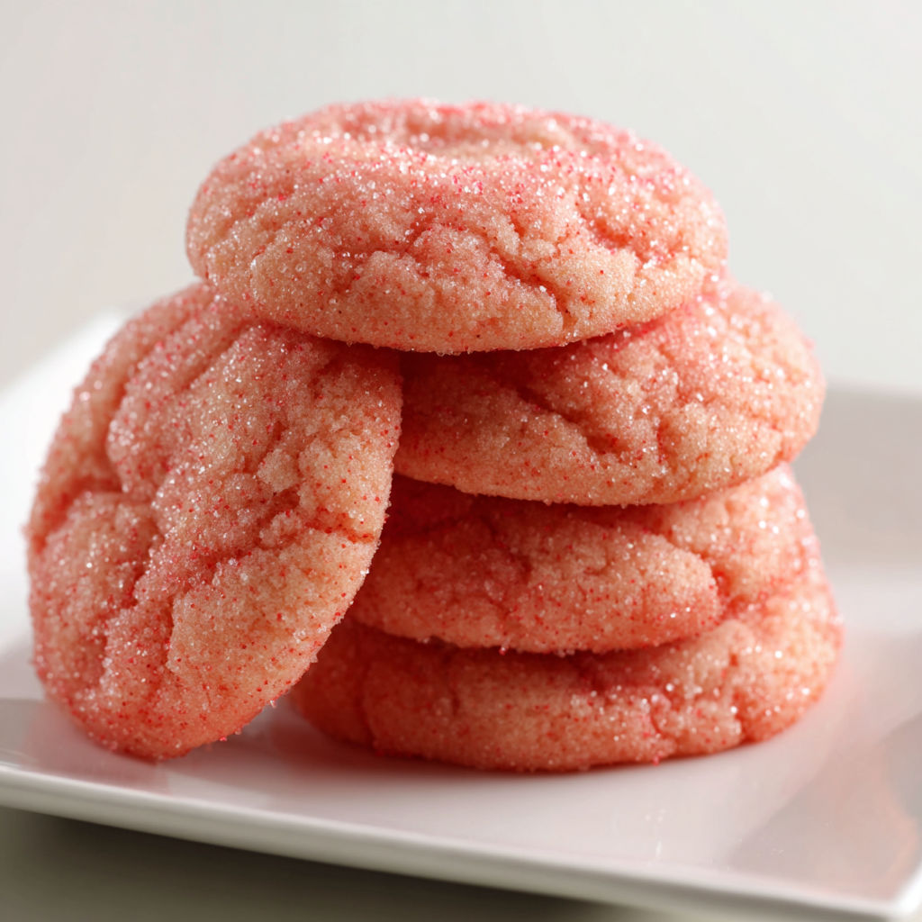 A stack of red sugar cookies.