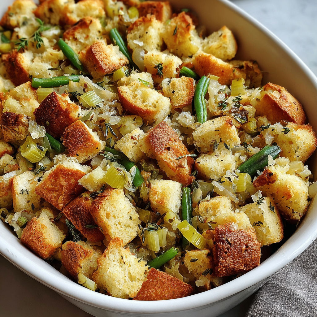 A bowl of bread and vegetables.