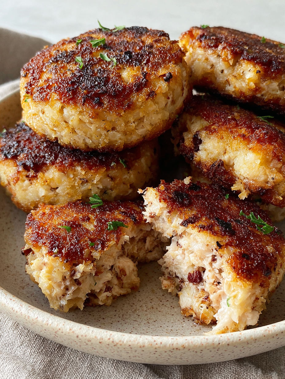 A plate of crispy turkey cakes.