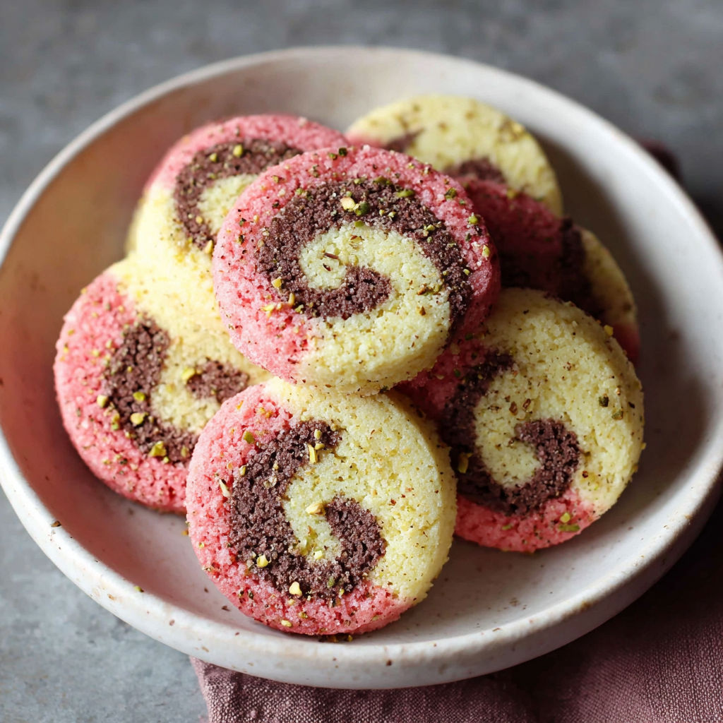 A bowl of delicious Italian Spumoni cookies.