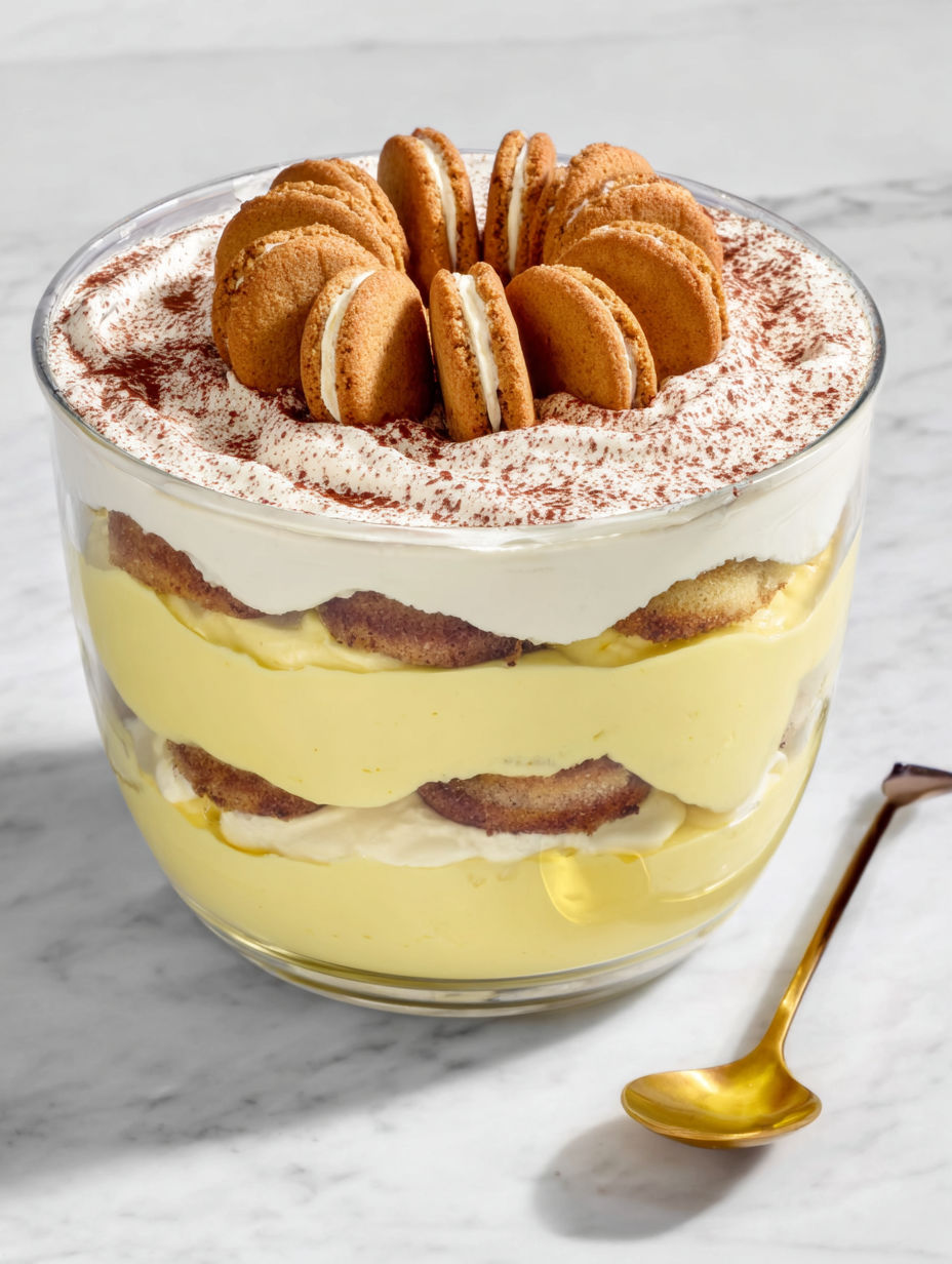 A glass of eggnog tiramisu.