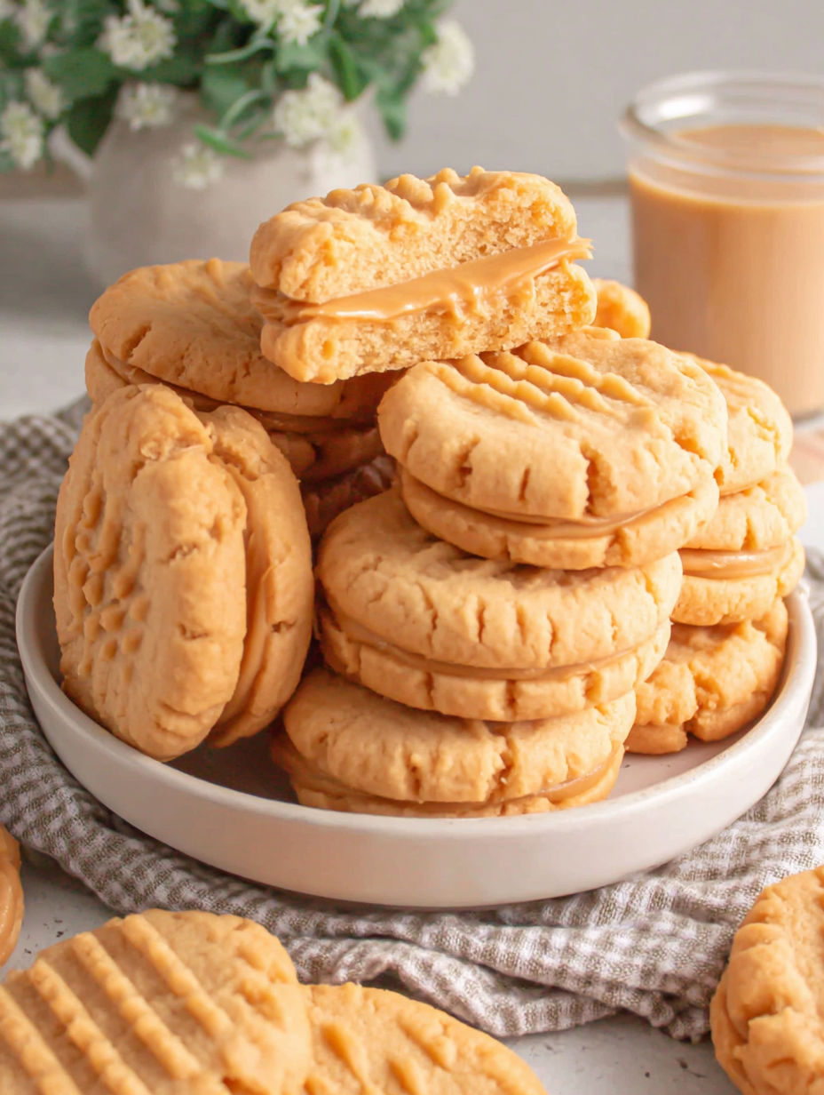 A stack of homemade copycat nutter butters.