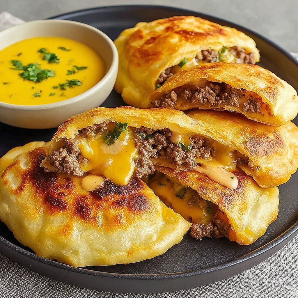 A plate of crispy stuffed sopapillas with creamy green chile bliss.