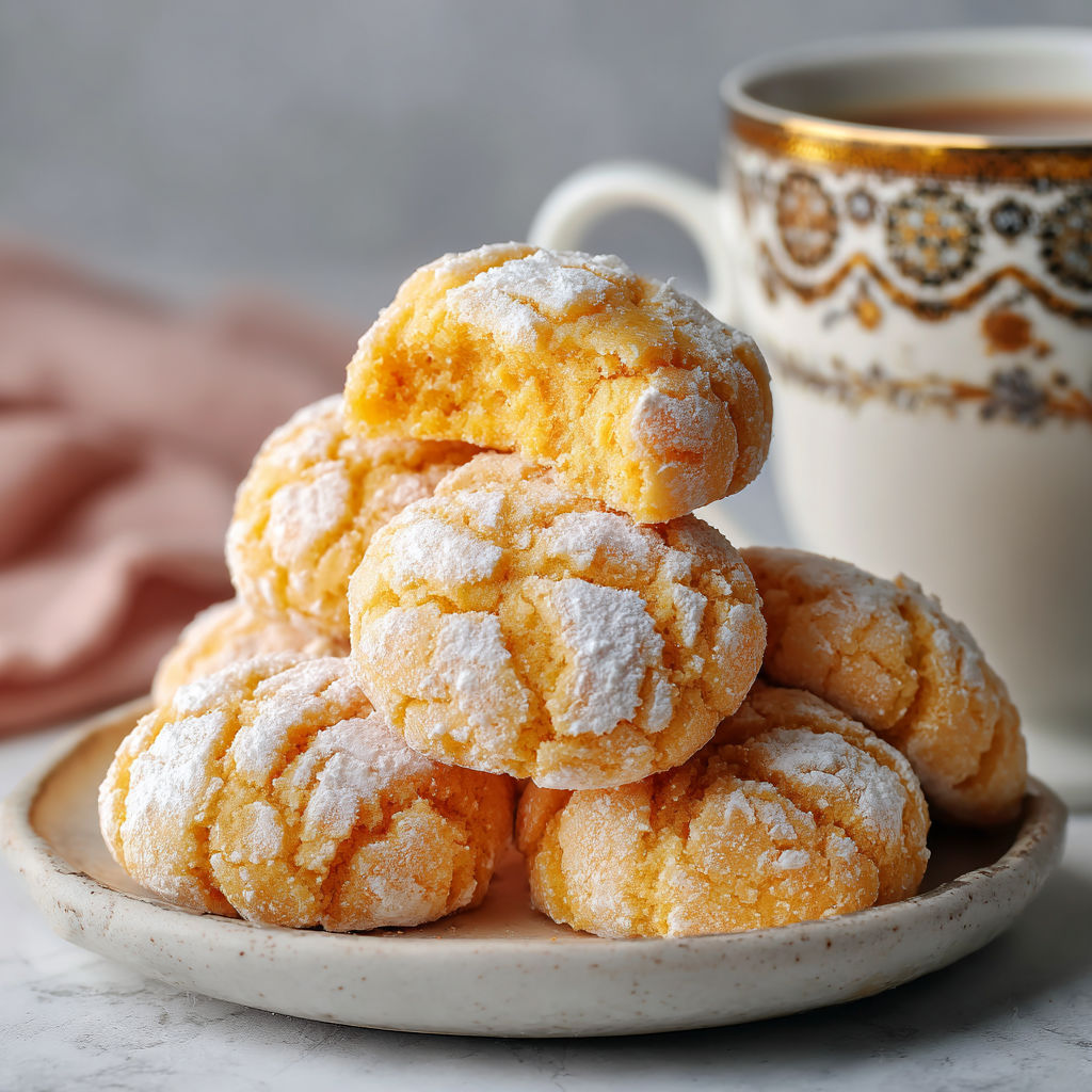 A plate of Thai Tea Mochi Crinkle Cookies.