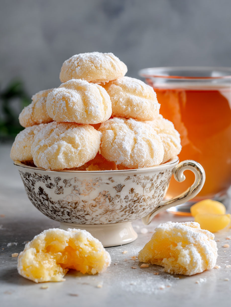 A stack of Thai Tea Mochi Crinkle Cookies.