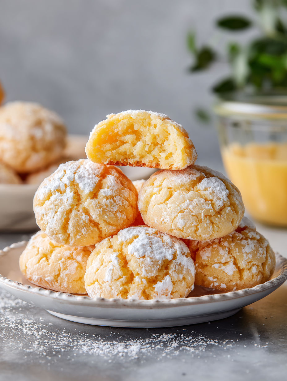 A stack of Thai Tea Mochi Crinkle Cookies.