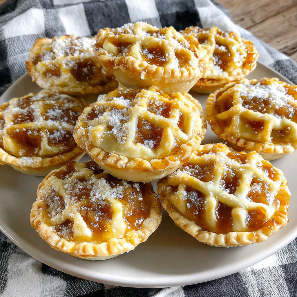 A plate of mini apple pies.