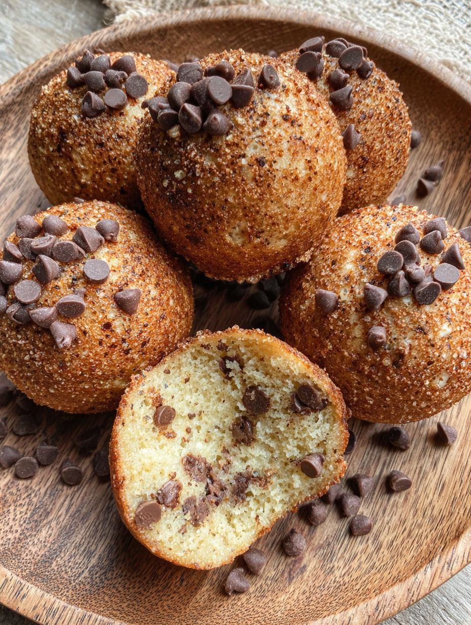 A plate of chocolate chip cookie bombs.