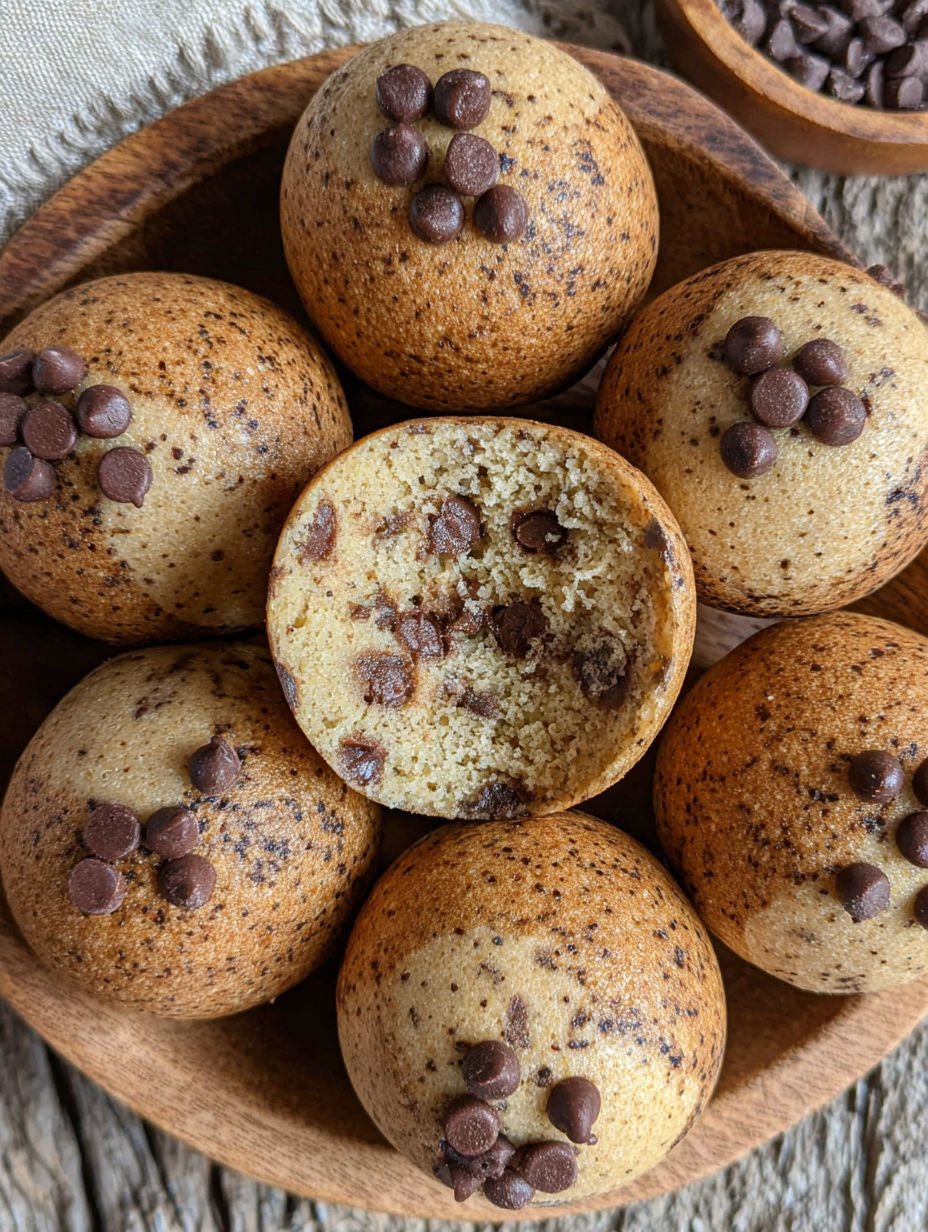 A plate of chocolate chip cookies.