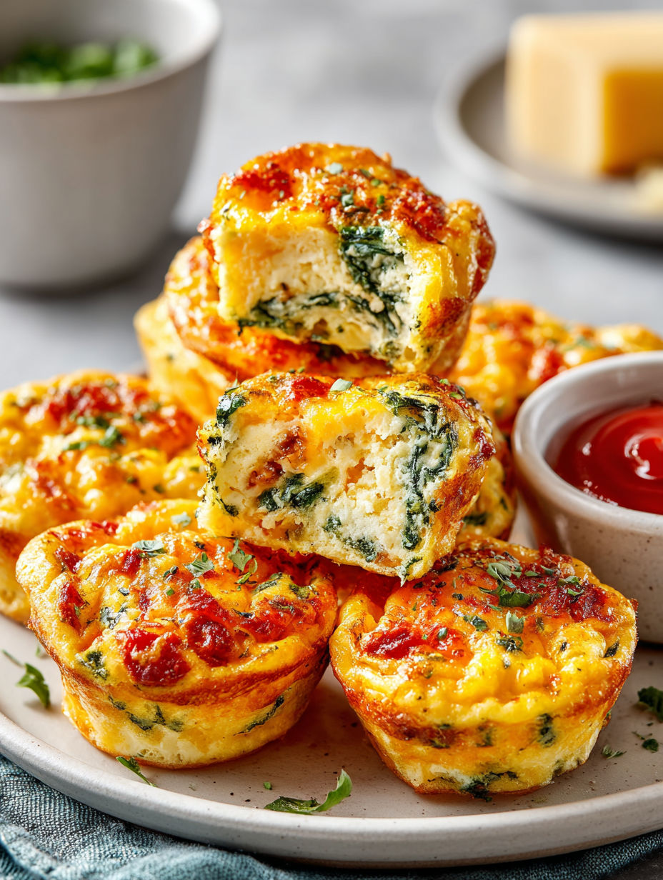 A plate of cottage cheese egg bites.