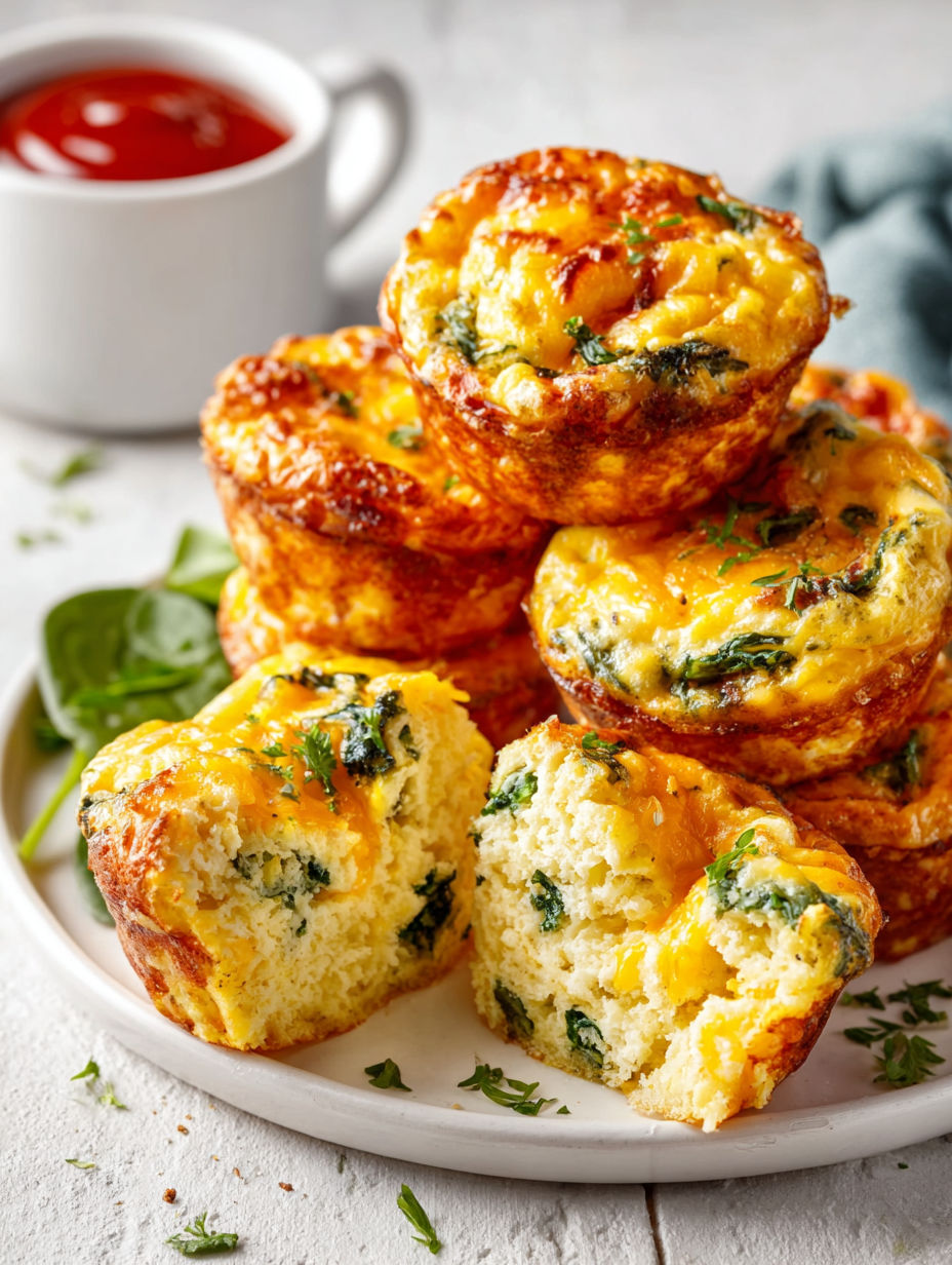 A stack of cottage cheese egg bites.
