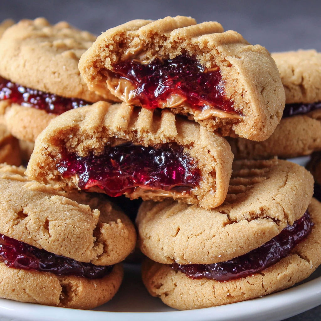 A plate of PB&J cookies.
