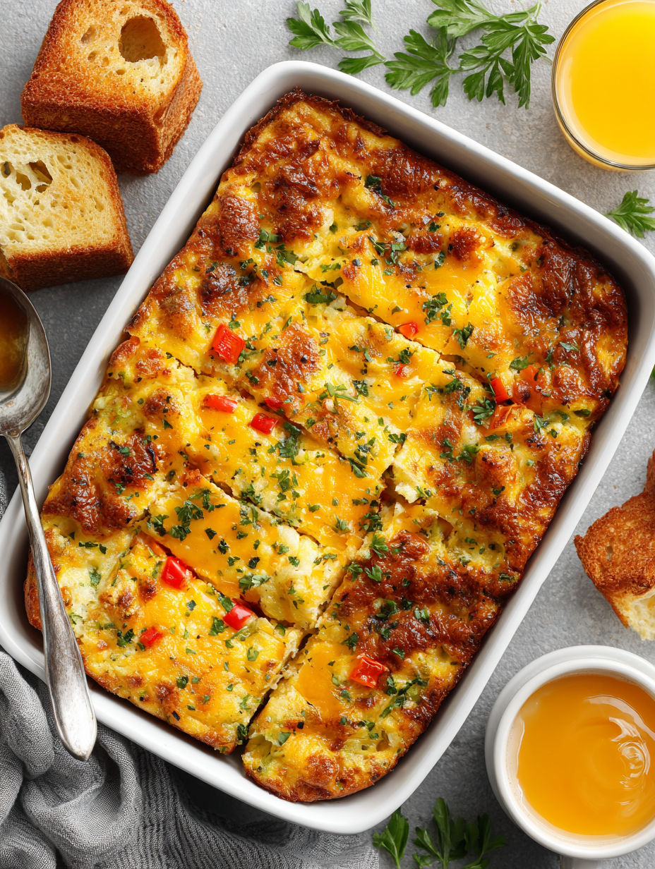 A casserole with ham and cheese.