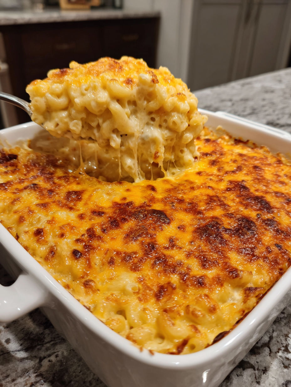 A creamy cheesy four cheese mac.