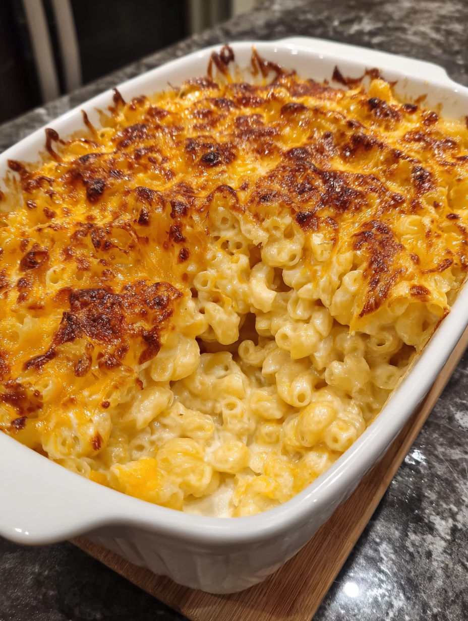 A creamy cheesy four cheese mac.