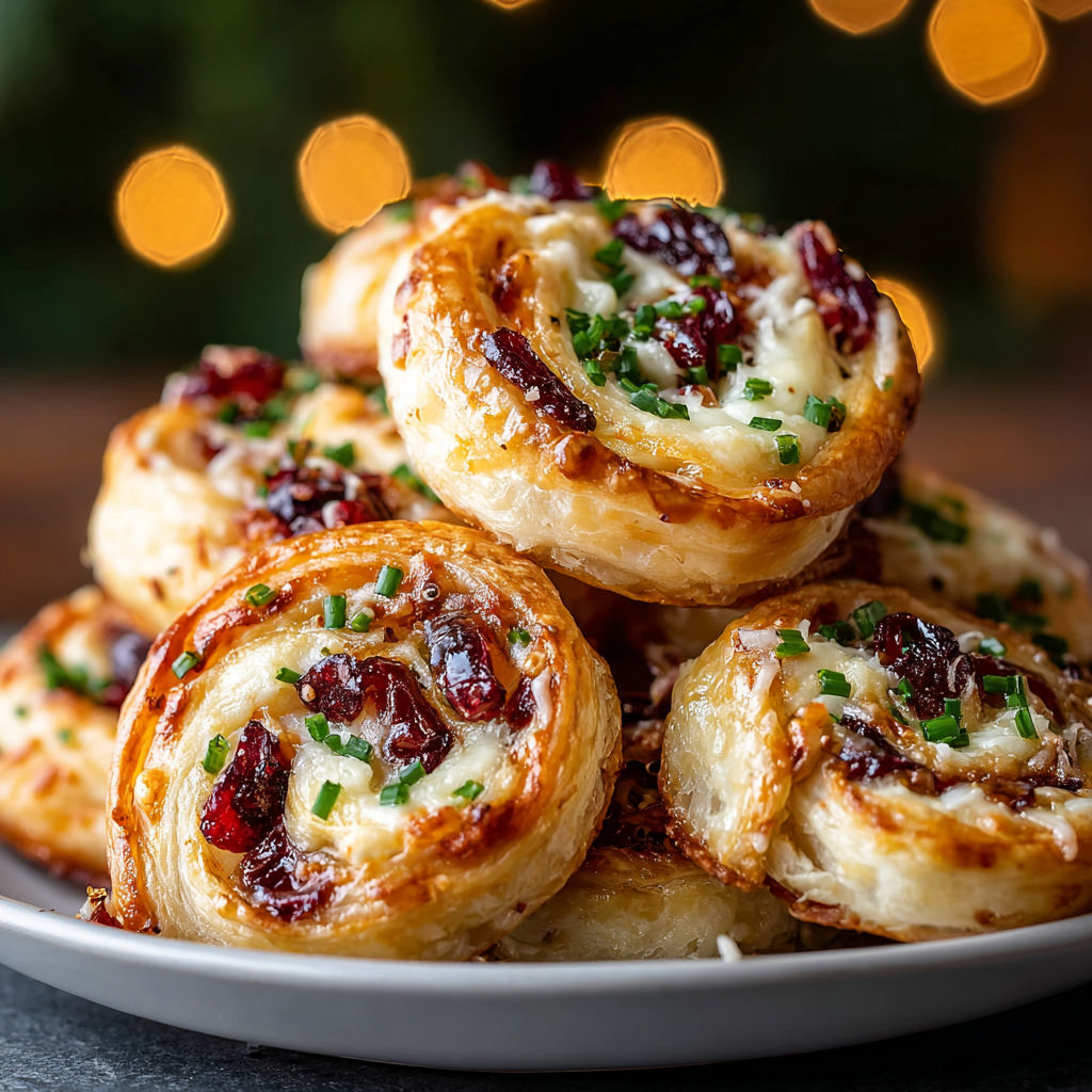 A plate of cranberry cream cheese pinwheels.