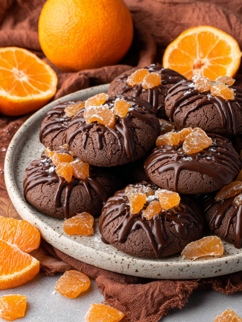 Chocolate Orange Thumbprint Cookies.
