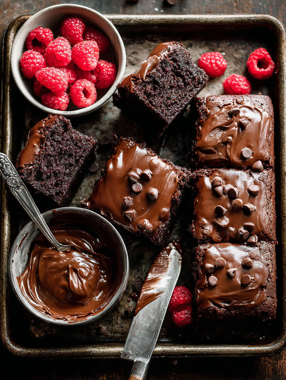 A close up of a chocolate cake with chocolate drizzle.
