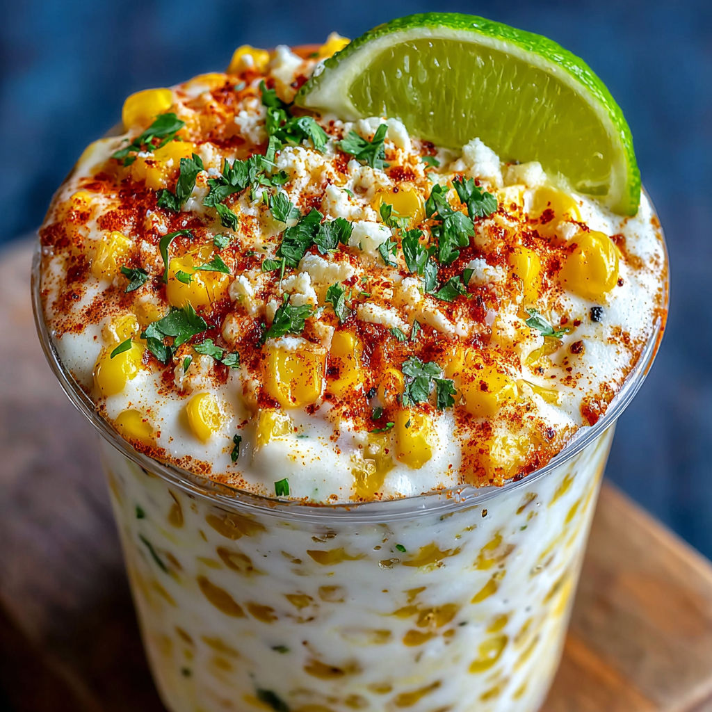 A creamy Mexican street corn cup.