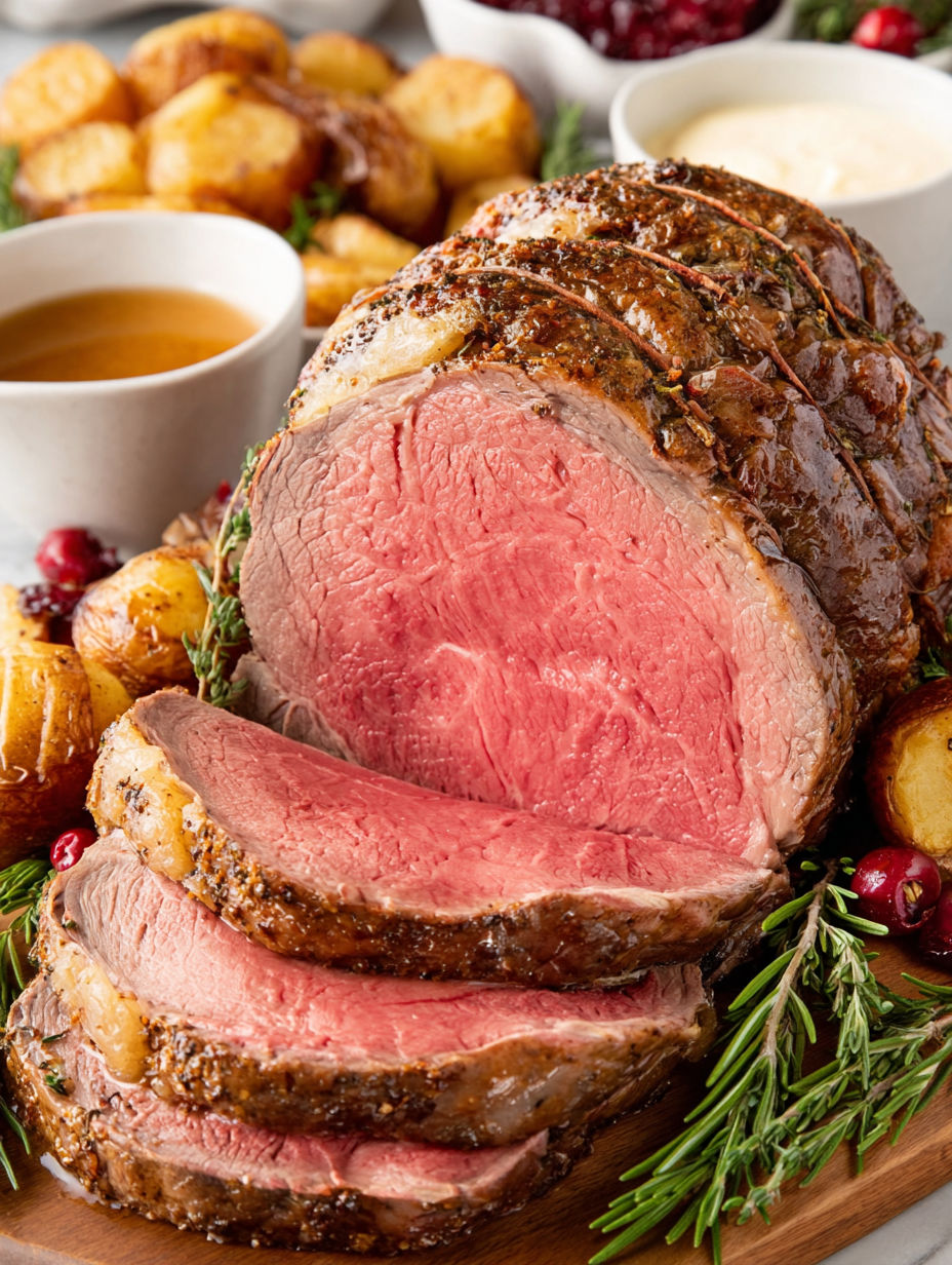 A large roast with a glaze on it.