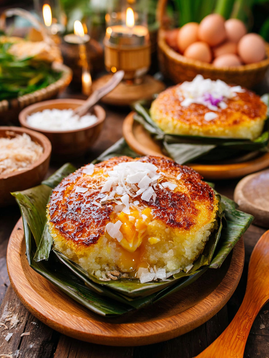 A close up of a Bibingka Recipe.