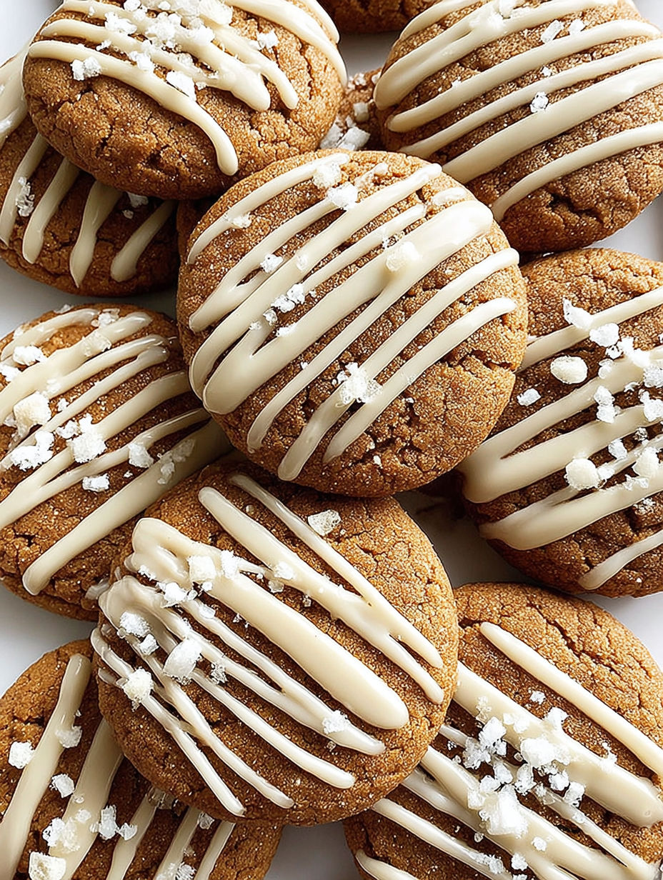 Gingerbread latte cookies on a table.
