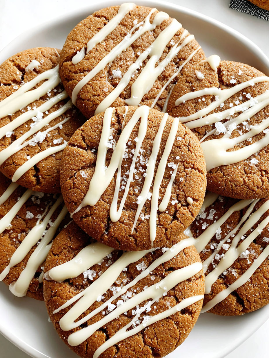 Gingerbread cookies with white icing.