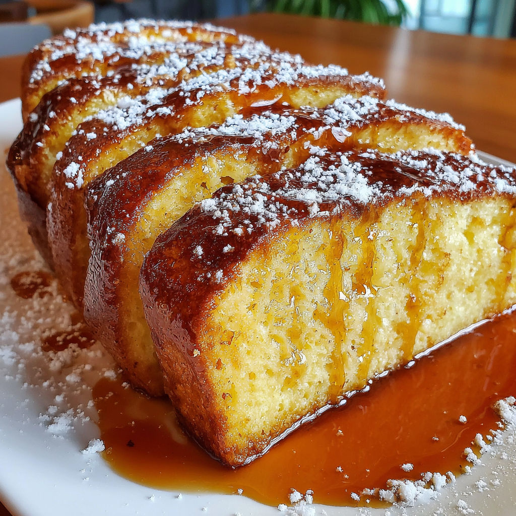 A plate of French toast with powdered sugar on top.