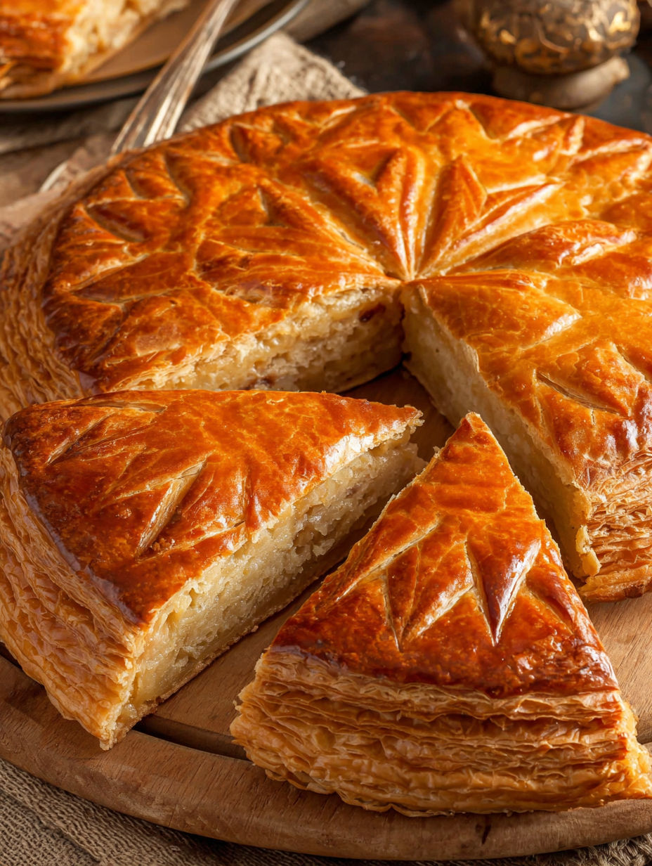A slice of galette des rois.