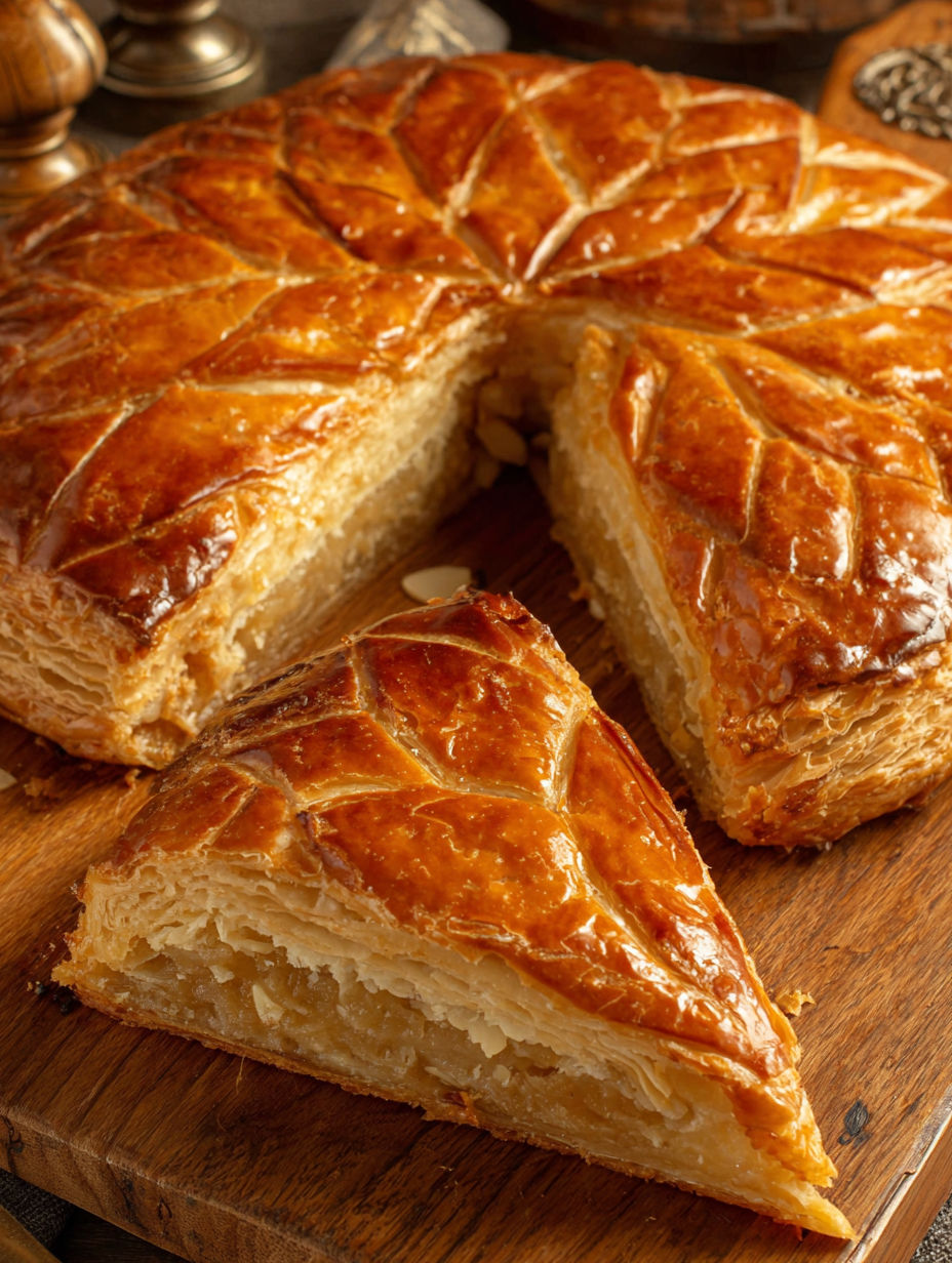 A slice of galette des rois.