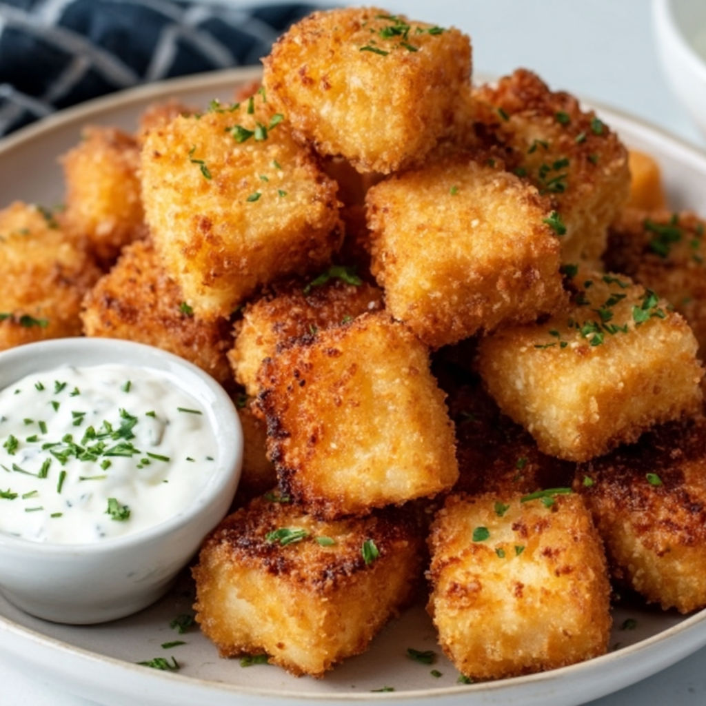 A plate of fried chicken with a bowl of dipping sauce.