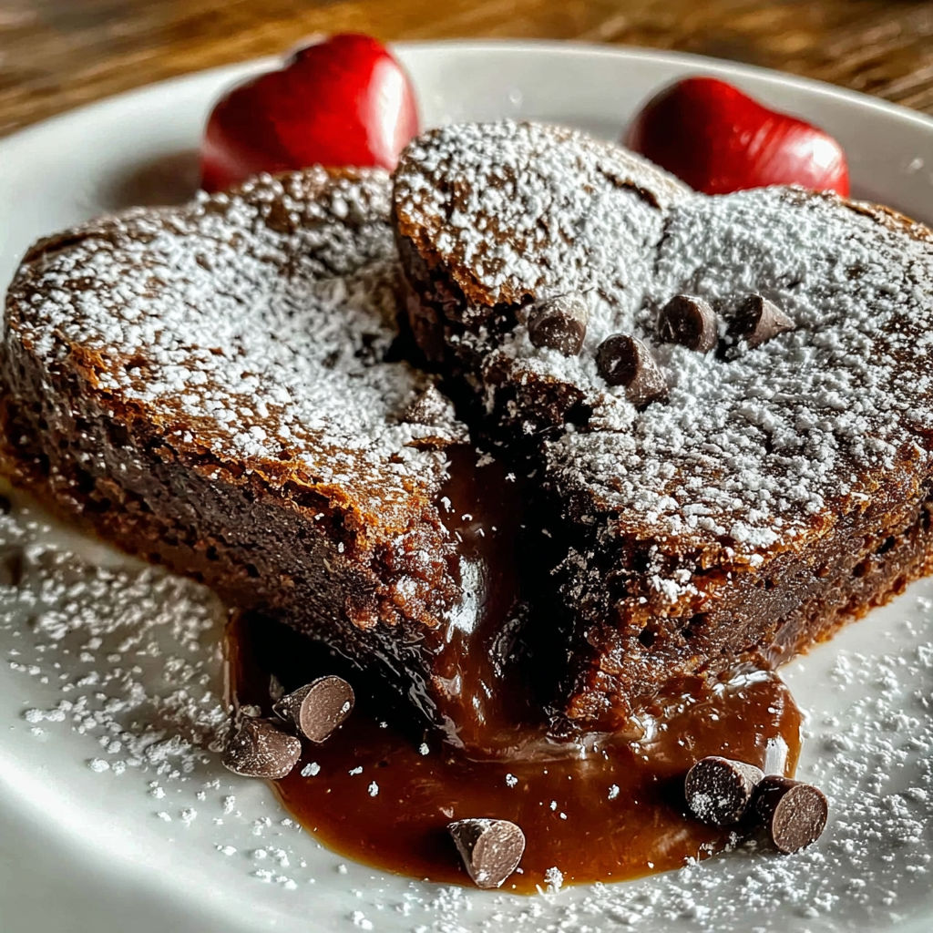 A plate of chocolate desserts with powdered sugar and chocolate drizzle.