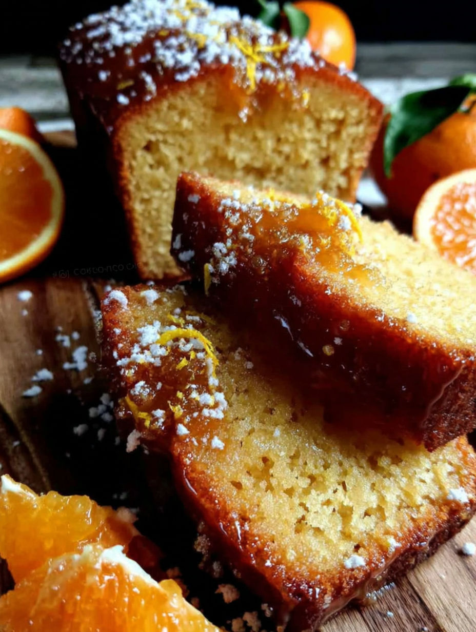 A slice of orange cake with orange zest on top.