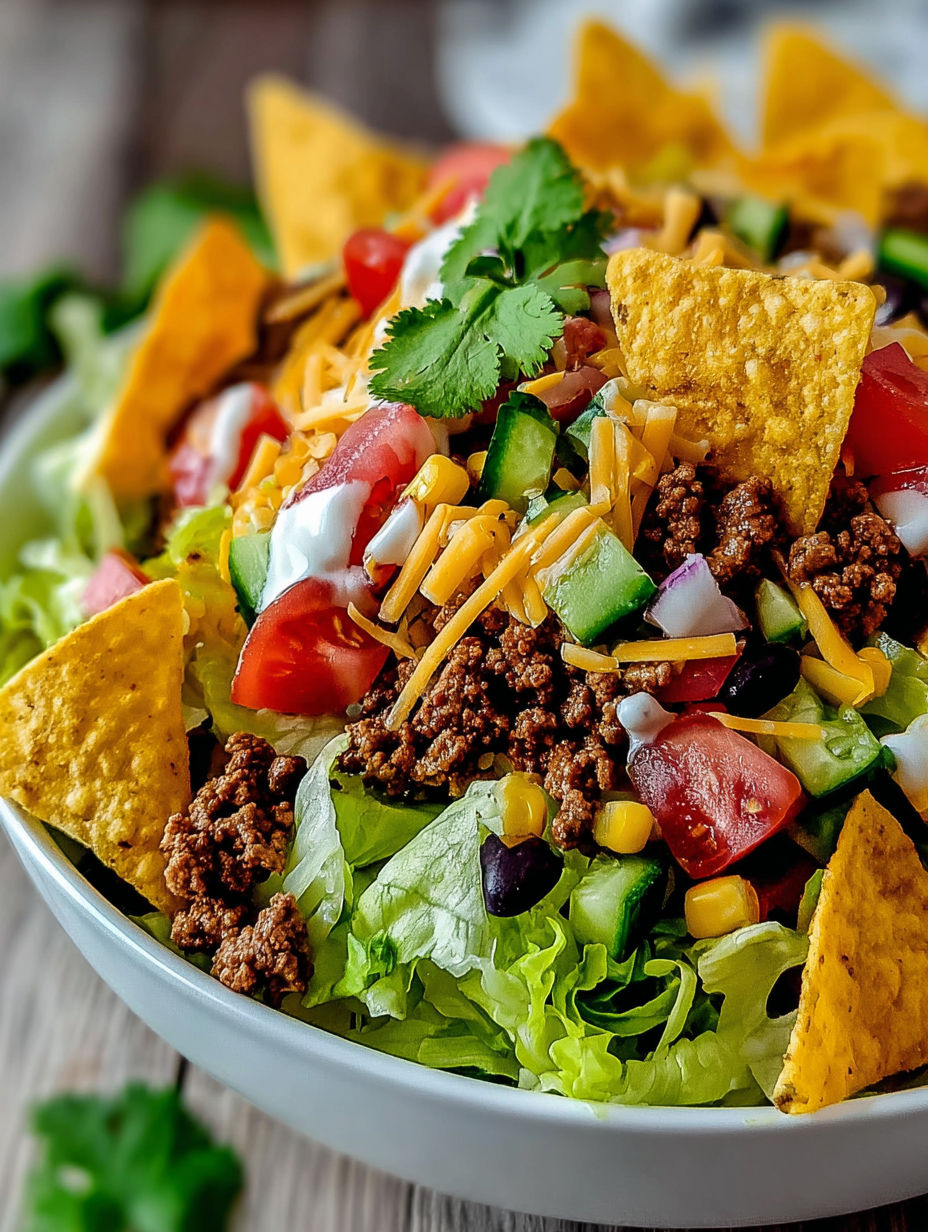 A bowl of Doritos Taco Salad.
