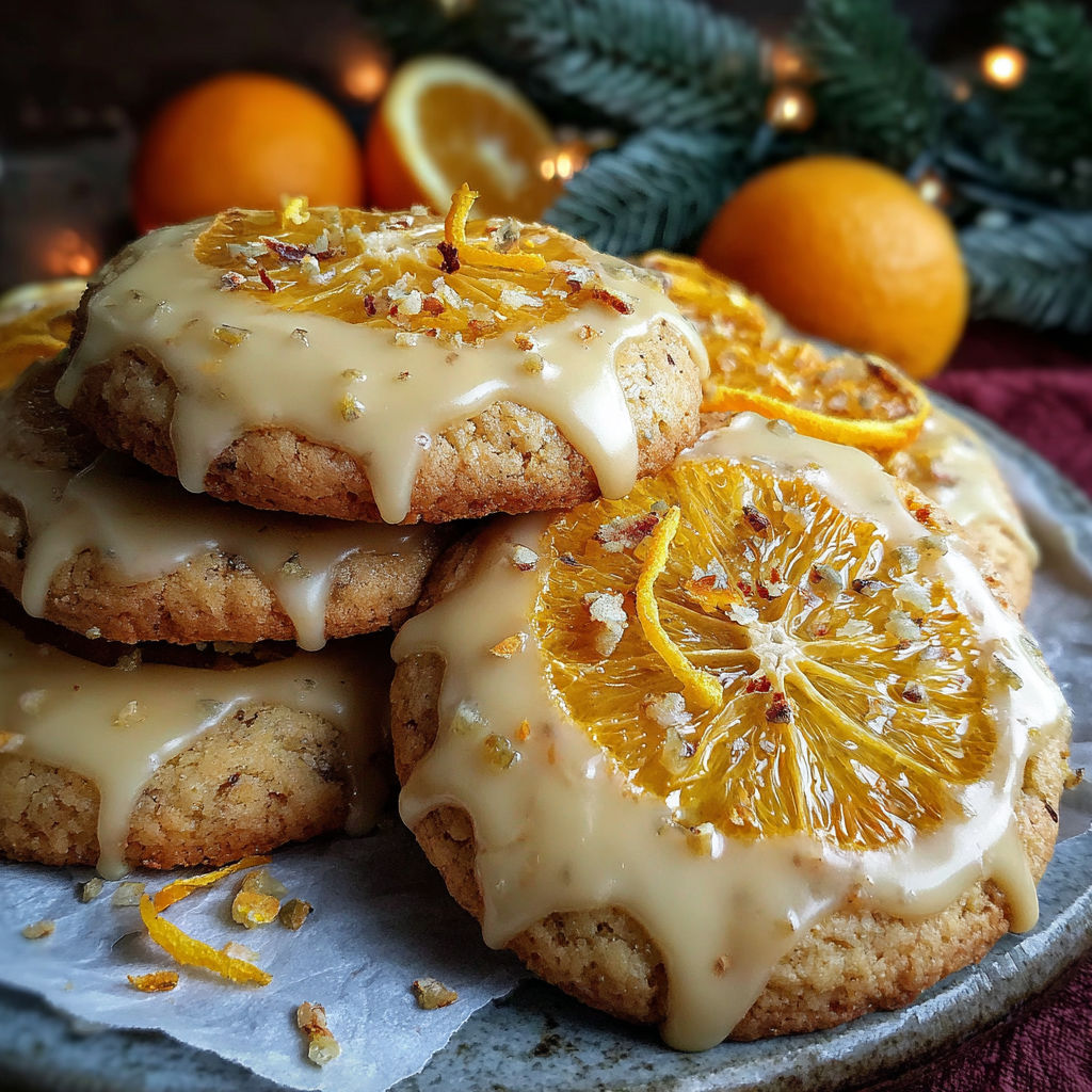 Orange and clove cookies with a spiced glaze.