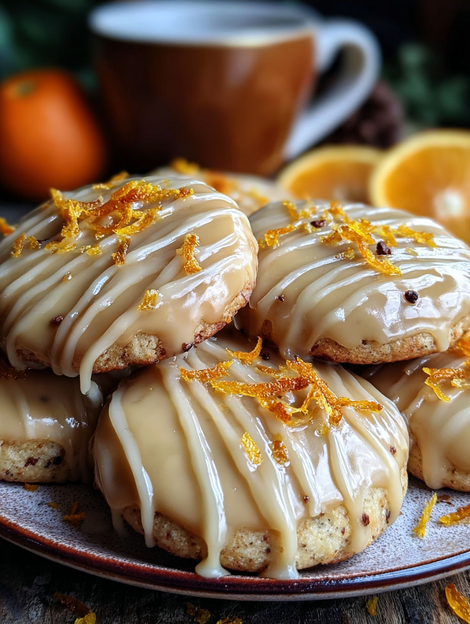 Orange glazed cookies with a spiced glaze.