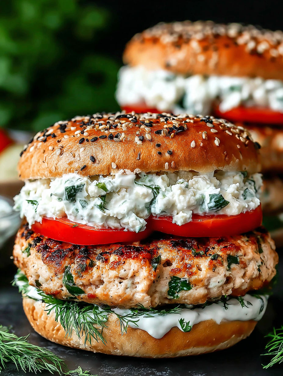 A burger with tomato and cheese.