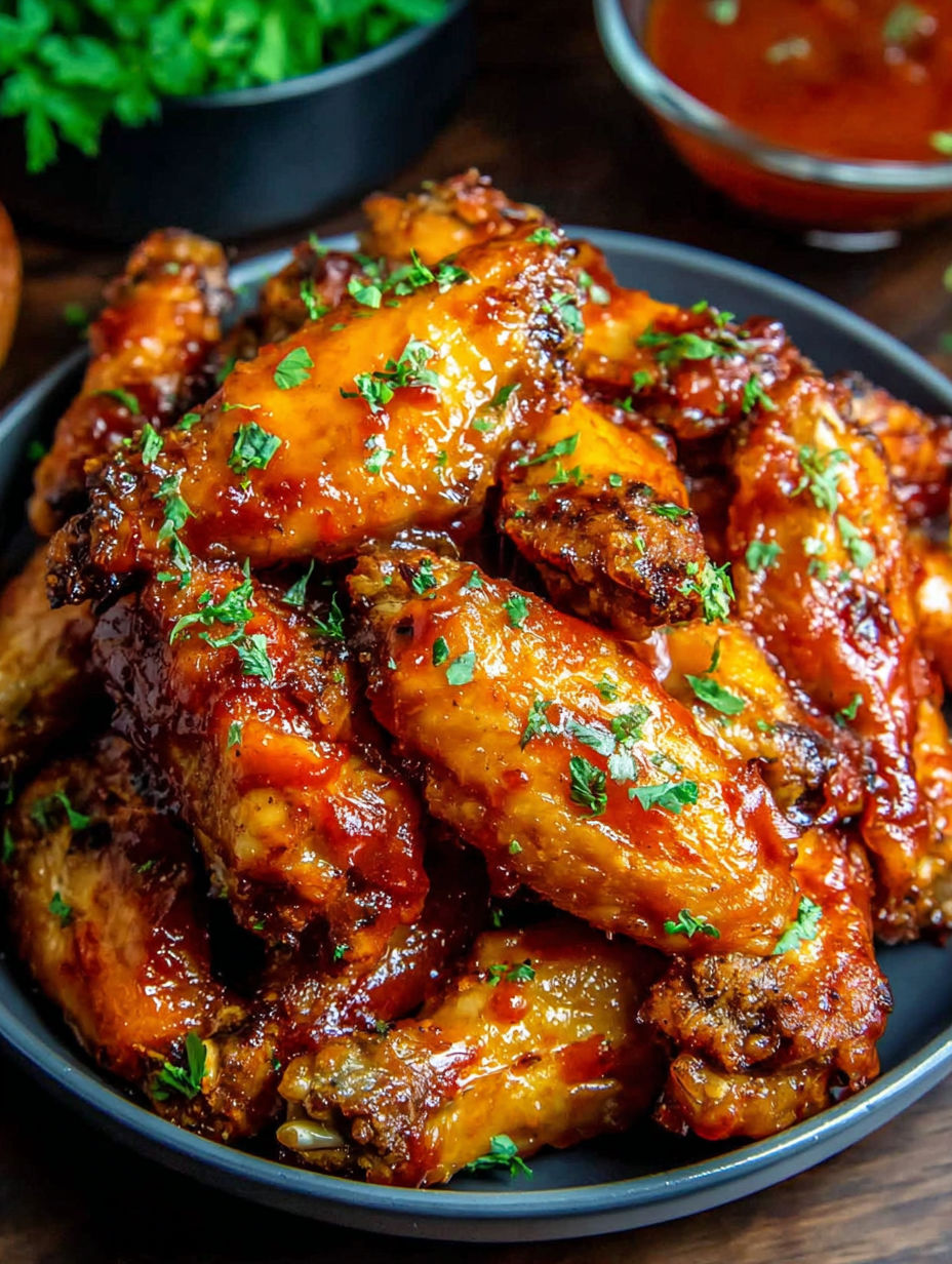 A bowl of juicy chicken wings.