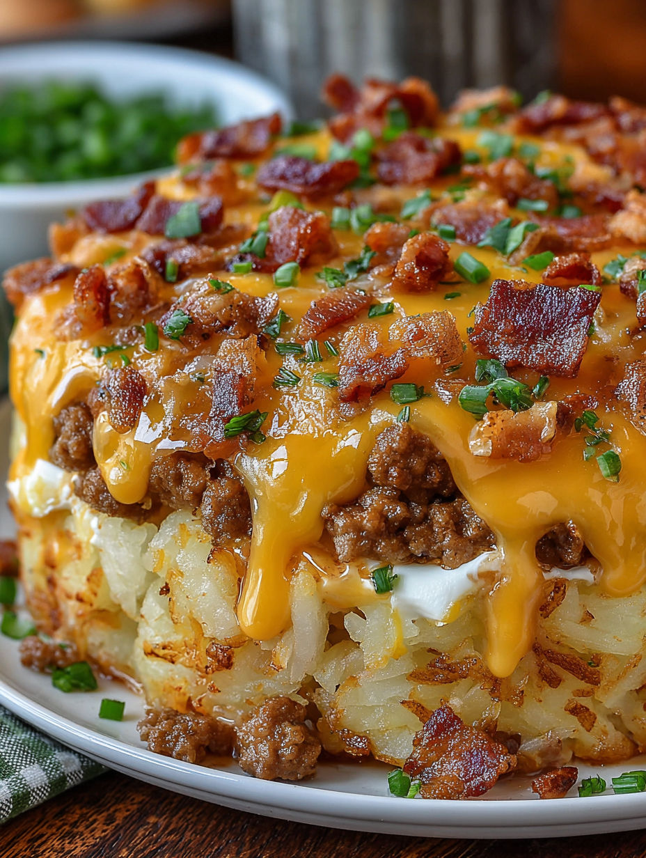 A delicious looking mountain man crock pot breakfast.